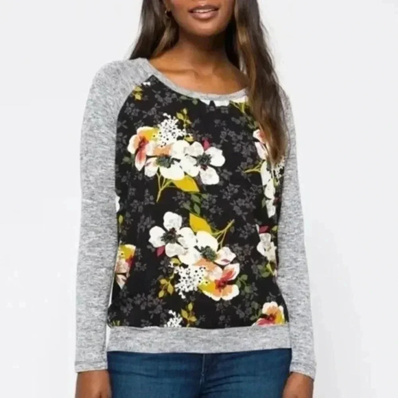 Kut From the Kloth Floral Mixed Material Top - Picture 1 of 14
